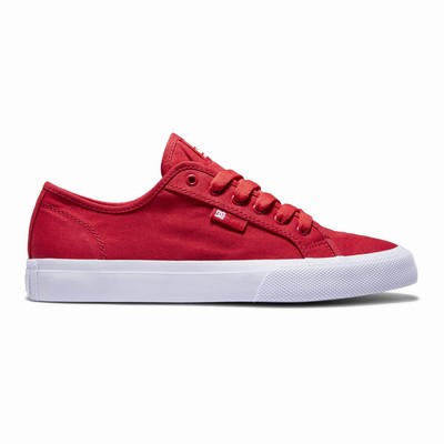 DC Manual Men's Red/White Skate Shoes Australia Sale RYF-386